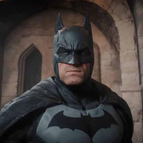 close-up batman, inside a castle, 8k uhd, dslr, high quality, rdr2game style <lora:RDR2V1.2-000012:1>
