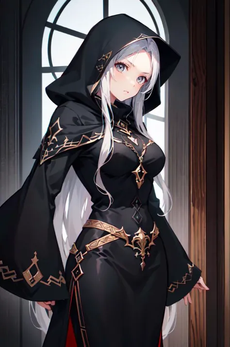 (masterpiece), 1girl, best quality, perfect face, erotic expression, beautiful 19yo Elf , white hair, ((purple eyes)), glasses ((big eyes)), Lady, (dark makeup),((Scanty clothes)) ((Wavy hair)) ((Long hair)), (skirt), slender well toned body, hot, ((Long sleeves)), ((gray hooded sweater)) black stockings, fishnet, (perfect breasts 0.8), (greyish green skin) high quality,best quality, 8k_wallpaper,extremely detailed eyes,extremely detailed body,extremely detailed finger, (large masterpiece digital art), (detailed manga illustration), (detailed line art), ((perfect)) anatomy, best hands)), (intricate details:1.3), (ultra-detailed:1.3), (illustration:1.3), (sharp focus:1.3), (natural lighting:1.05), (vivid colors:1.3), fantasy dungeon environment,