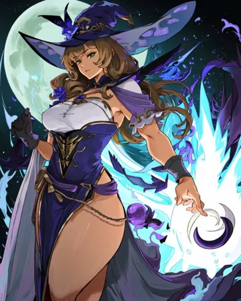 <lora:Lisa Genshin:1>, hades-style, absurdres, lisa \(genshin impact\),
purple witch hat, green eyes, lighting spell, brown hair, purple theme, electricity, vision \(genshin impact\), magic, purple butterflys