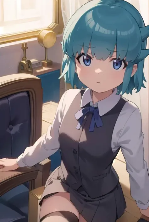 momokanishizawa, <lora:momoka nishizawa movie-lora-nochekaiser:1>,
momoka nishizawa, short hair, bangs, blue hair, blue eyes,
BREAK skirt, thighhighs, long sleeves, bow, black thighhighs, bowtie, black skirt, vest, zettai ryouiki,
BREAK outdoors,
BREAK looking at viewer, dynamic pose,
BREAK <lyco:GoodHands-beta2:1>, (masterpiece:1.2), best quality, high resolution, unity 8k wallpaper, (illustration:0.8), (beautiful detailed eyes:1.6), extremely detailed face, perfect lighting, extremely detailed CG, (perfect hands, perfect anatomy),