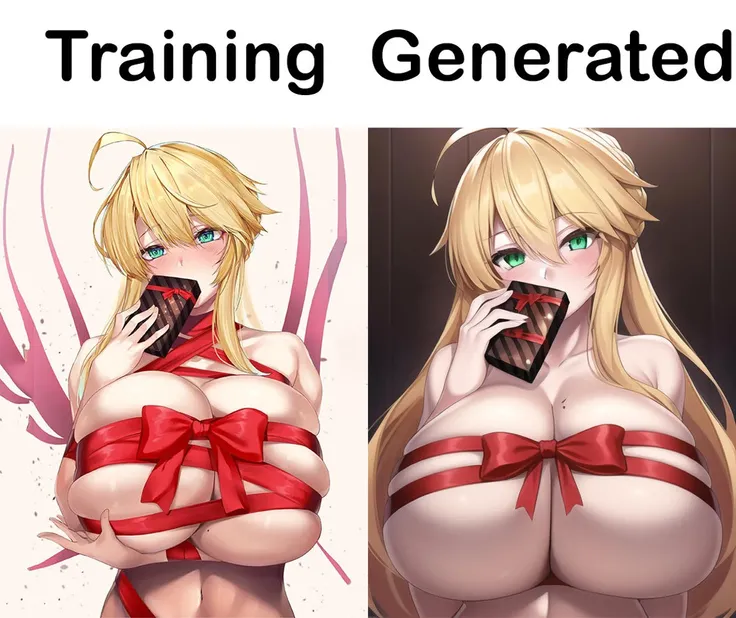 <lora:hizen-09:0.55>, best quality, masterpiece, 1girl, ahoge, artoria pendragon, artoria pendragon \(lancer\), bangs, blonde hair, blush, box, breasts, chocolate, covering mouth, box, chocolate box, chocolate, presenting self, green eyes, hair between eyes, holding box, huge breasts, long hair, looking at viewer, naked ribbon, navel, red ribbon, ribbon, ribbon around body, skindentation, solo, female solo, upper body, deep skin