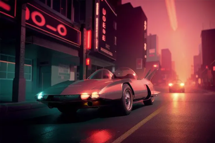 analog gloomy photo of a GM Firebird 3 car, <lora:gmf1r3b1rd3:1>, racing down a neon avenue at night, neon city, outrun, synthwave, retrowave, red sky, ((cyberpunk)), High Detail, Sharp focus, ((photorealism)), realistic, best quality, 8k, award winning, dramatic lighting, epic, cinematic, masterpiece, dutch angle, volumetric lights, ambient fog:1.3,
