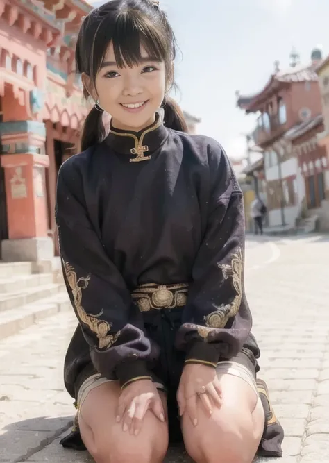 (8k, RAW photo, best quality, masterpiece:1.2), (realistic, photo-realistic:1.37),<lora:dingzhenlora_v1:0.8>, best quality, ultra high res, (photorealistic:1.4), 1 man, tibetan clothes, grin, closeup of face, (black pantyhose:1), (aegyo sal:1), (light brown short ponytail:1.2), ((puffy eyes)), looking at viewer, smiling, cute, full body, streets, outdoors,(Kpop idol),cute, morning, professional lighting, photon mapping, radiosity, physically-based rendering,