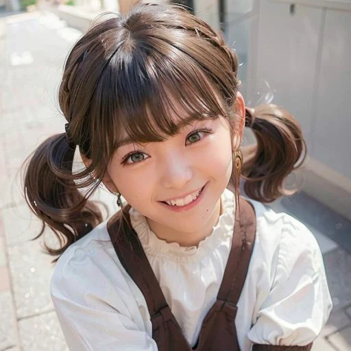 <lora:koreanDollLikeness_v15:0.8>, <lora:dingzhenlora_v1:0.6>, <lora:japaneseDollLikeness_v10:0.4>best quality, ultra high res, korean clothing, (photorealistic:1.6), 1 girl, grin, (closeup of face), (black pantyhose:1), (aegyo sal:1), small breasts, (light brown short twintails \(hairstyle\) :1.5), ((puffy eyes)), looking at viewer, smiling, ((cute)),streets, outdoors,full body,slim,hair ribbon, dress