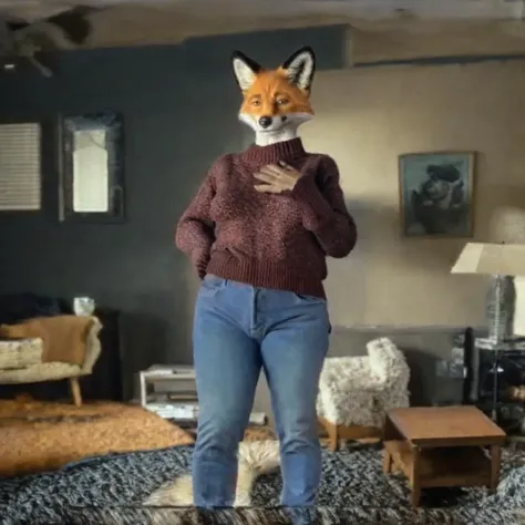 solo, 1girl, (anthro mature female fox wearing jeans and a sweater), real, paws, detailed fur, realistic, photo, vhs, distortion, glitch, 90VHS, vhs still from tv, vhs from documentary, vhs commercial, home , family reunion, thanksgiving, <lora:VHS3:0.5> <lora:Furtastic_Detailer:0.2> <lora:badvhs_v1:1>