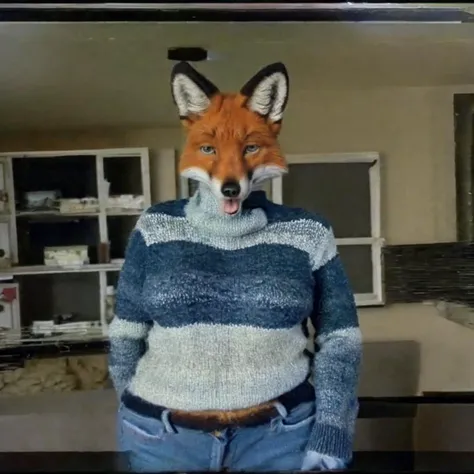 solo, 1girl, (anthro mature female fox wearing jeans and a sweater), real, paws, detailed fur, realistic, photo, vhs, distortion, glitch, 90VHS, vhs still from tv, vhs from documentary, vhs commercial, home , family reunion, thanksgiving, <lora:VHS3:0.5> <lora:Furtastic_Detailer:0.2> <lora:badvhs_v1:1>