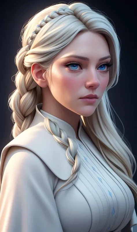 photo of KatherynWinnick with Icy blue eyes framed by a braid of platinum braided blonde hair, her regal beauty reflects both strength and a hint of hidden sorrow, simple winter background,
4k, UHD, eff0rtless_elixir