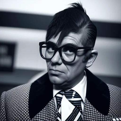 a man (tatobores:1) in the street, with a red suit and blue tie, hyperealistic, high detailed <lora:tatobores:1>, Psychobilly fashion style, combines elements of rockabilly, punk, and retro influences, characterized by bold prints, vintage-inspired clothing, and edgy accessories, promotes a rebellious and retro aesthetic, encourages individuality and creativity