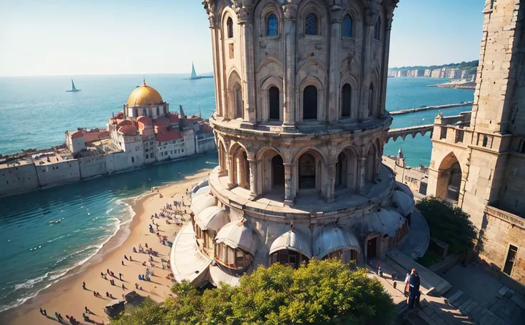 panorama landscape, architecture, sail ship, wharf, sea, Hagia Sophia, Constantinople, cathedral mosaic ceiling,
moat, ,castle wall, ,
(oil painting by Albert Bierstadt, ,)
dawn, flight of birds
(Top quality, masterpiece,best quality, 8k wallpaper, hyper-realistic, ultra details:1.3), (bright colors), vibrant,
(perfect lighting, cinematic light, bloom:1.1), sunlight in the window, (sharp focus, depth of field, bokeh:1.2),(dynamic angle:1),