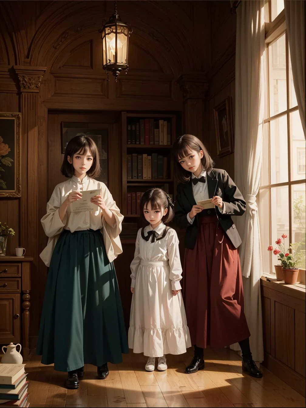 multiple girls, 3girls,books,short hair,cute face
High-definition image of a woman, her hair adorned with twinkling stars, eyes shimmering with dreams. Wearing a dress made from woven moonlight, she is in a dreamscape where dreams take form and shadows whisper. The scene, bathed in the gentle moonlight, captured in the style of a Salvador Dali painting.
<lora:tw:0.7>
masterpiece, best quality, official art,
