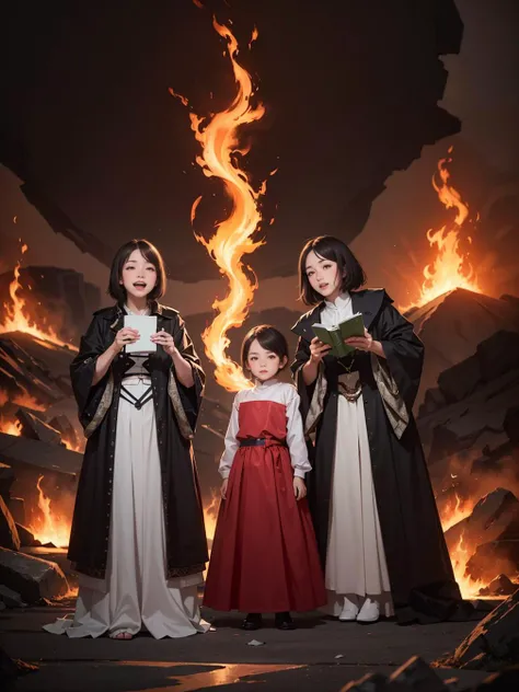 multiple girls, 3girls,books,short hair,Chuckle smile
High-definition image, a woman with hair styled like a flame, eyes glowing with passion. Wearing a dress crafted from woven embers, she stands in a volcanic landscape where lava flows create patterns. The scene, illuminated by the fiery volcanic glow, depicted in the style of a fantasy game artwork.
<lora:tw:0.6>
masterpiece, best quality, official art,