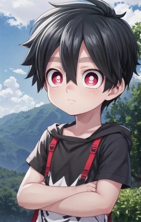 1 boy,more details in eyes,cute,looking at viewer, adorabel boy,cute face,details sky,handsome,young,juvenile,((masterpiece:1.4,best quality)),multiple details, eyeshadow,sfw, <lora:kabane_kusaka:0.6>,
KABANE_KUSAKA, BLACK HAIR, RED EYES, HAIR BETWEEN EYES