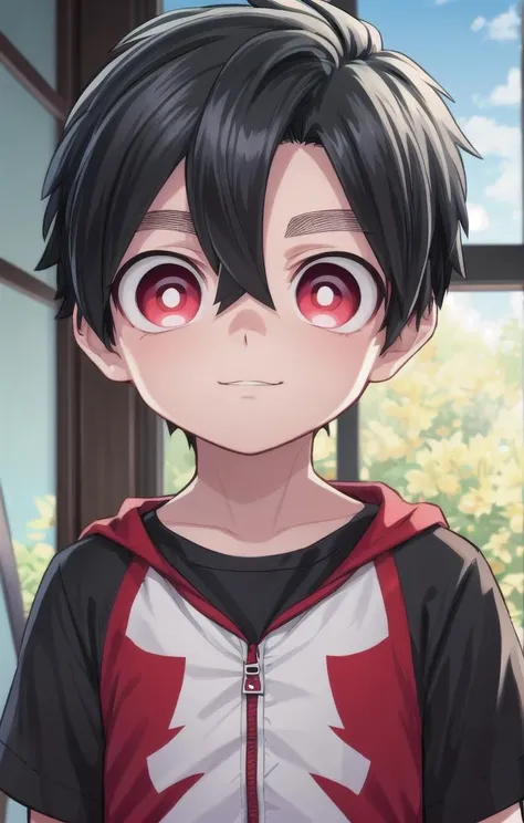 1 boy,more details in eyes,cute,looking at viewer, adorabel boy,cute face,details sky,handsome,young,juvenile,((masterpiece:1.4,best quality)),multiple details, eyeshadow,sfw, <lora:kabane_kusaka:0.6>,
KABANE_KUSAKA, BLACK HAIR, RED EYES, HAIR BETWEEN EYES