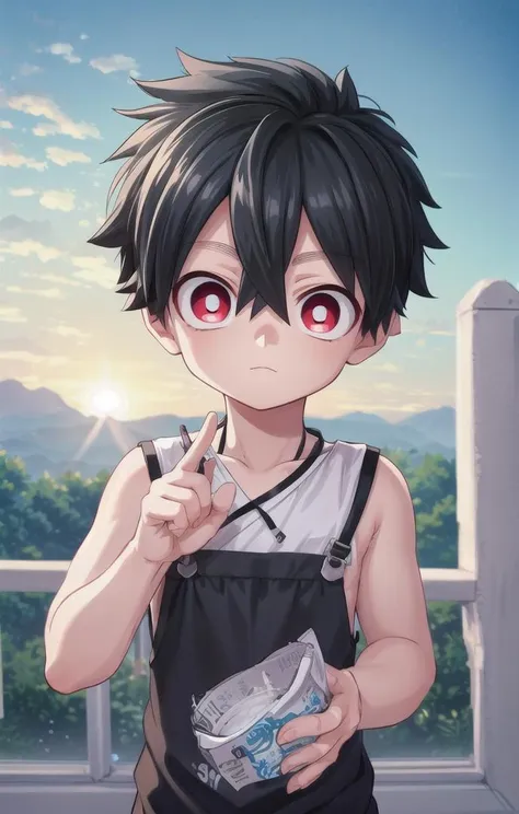 1 boy,more details in eyes,cute,looking at viewer, adorabel boy,cute face,details sky,handsome,young,juvenile,((masterpiece:1.4,best quality)),multiple details, eyeshadow,sfw, <lora:kabane_kusaka:0.6>,
KABANE_KUSAKA, BLACK HAIR, RED EYES, HAIR BETWEEN EYES