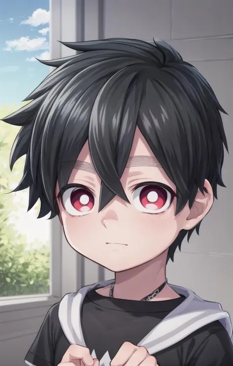 1 boy,more details in eyes,cute,looking at viewer, adorabel boy,cute face,details sky,handsome,young,juvenile,((masterpiece:1.4,best quality)),multiple details, eyeshadow,sfw, <lora:kabane_kusaka:0.6>,
KABANE_KUSAKA, BLACK HAIR, RED EYES, HAIR BETWEEN EYES