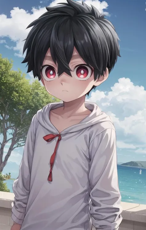 1 boy,more details in eyes,cute,looking at viewer, adorabel boy,cute face,details sky,handsome,young,juvenile,((masterpiece:1.4,best quality)),multiple details, eyeshadow,sfw, <lora:kabane_kusaka:0.6>,
KABANE_KUSAKA, BLACK HAIR, RED EYES, HAIR BETWEEN EYES