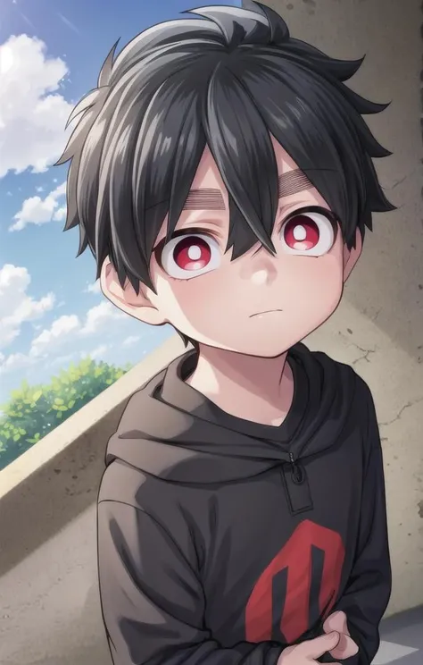 1 boy,more details in eyes,cute,looking at viewer, adorabel boy,cute face,details sky,handsome,young,juvenile,((masterpiece:1.4,best quality)),multiple details, eyeshadow,sfw, <lora:kabane_kusaka:0.6>,
KABANE_KUSAKA, BLACK HAIR, RED EYES, HAIR BETWEEN EYES