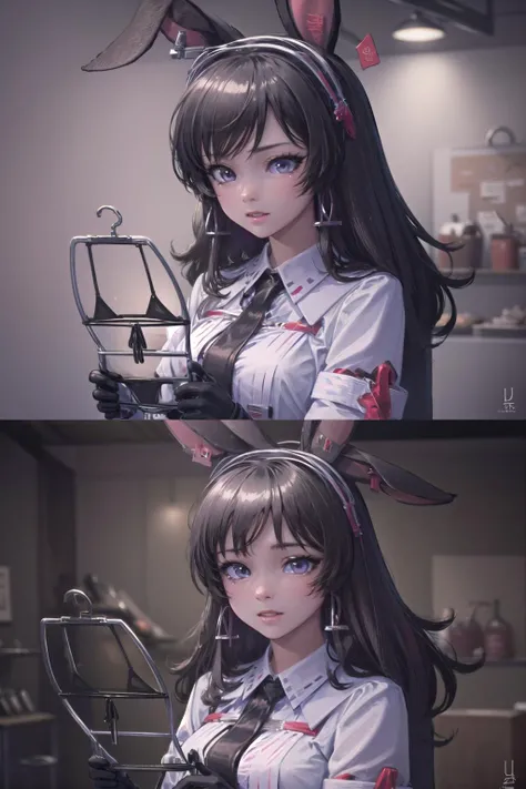 (highly detailed:1.3),
<lora:april_ak:1>,april_ak,rabbit ears,brown hair,purple eyes,dress,gloves,
<lora:GirlsReactingToBikinisMeme:1> GirlsReactingToBikinisMeme,
Ultra-detail,(highres:1.1),best quality,(masterpiece:1.3),cinematic lighting,
(highly detailed face and eyes:1.3),