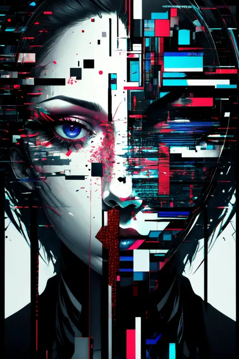 Highly detailed, High Quality, Masterpiece, beautiful, <lora:FallenMJStyle:1>, Glitching, glitch, <lora:Pos_Glitching:0.9>