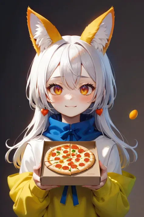 cat girl,red bow,blue brooch,pizza box,yellow bowtie,orange hoodie,happy easter,holly,trick or treat,christmas tree,cat hat,happy valentine,holding sack,bunny earrings,release date,white necktie,pom pom earrings,setsubun,reindeer hood,mother's day,<lora:AI_Overlord_Santas_-_The_Green_Team_LoRA:1>,greenteam,