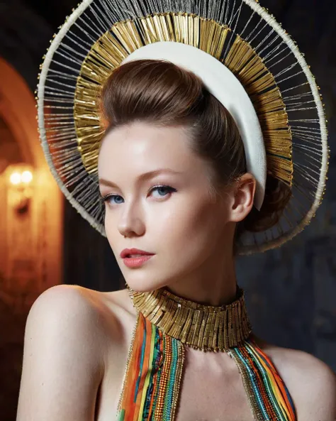 Architectural style <lora:EmilyBloom_SDXL_v1.0:1>
((ohwx woman)), (white pale skin:1.2), Evocative and dramatic portrait photography of a captivating muse, brilliantly captured by the renowned photographer, David LaChapelle. The upper body shot portrays the subject in a state of theatrical intensity, with a powerful and direct gaze. They are dressed in avant-garde designer attire, featuring bold shapes and intricate details that beautifully interact with the low-key lighting. Their hairstyle is styled in a striking and unconventional manner, adding to the overall impact. The photograph is set in an exotic and picturesque location, such as a vibrant Indian palace or a remote African savannah. The carefully controlled lighting creates a sense of drama and intensity, with the subject's features highlighted against a dark background. This portrait, executed with exceptional attention to detail and a mastery of low-key lighting techniques, showcases ultra-high detail, capturing the subject's commanding features and the intricate craftsmanship of their attire (photography by David LaChapelle:1.1). . Clean lines, geometric shapes, minimalist, modern, architectural drawing, highly detailed