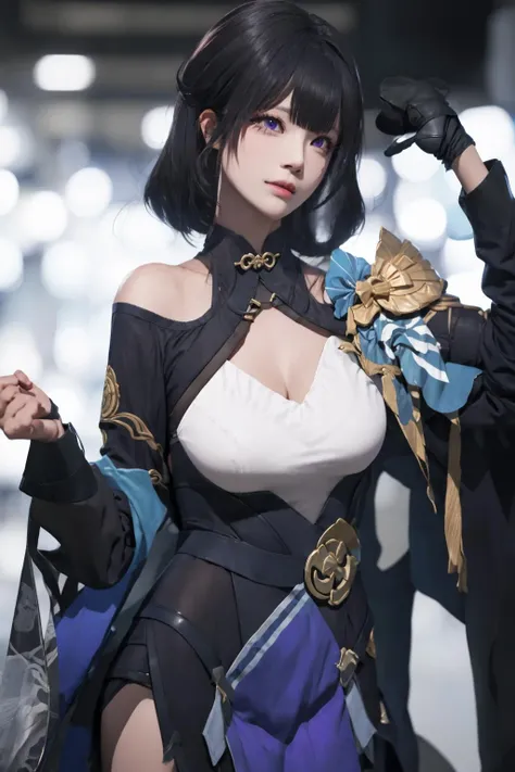 1girl,Raiden Shogun,<lora:åç¥-åé>,<lora:æ²³éå>,, masterpiece, best quality,
