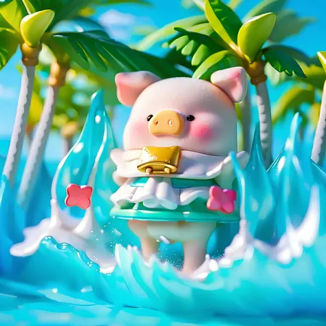 ((Best quality)), ((masterpiece)),lulu, pig, dancing on beach, hyper realistic DSLR photo <lora:lulu01:1> <lora:blindbox_v1_mix:1> <lora:add_detail:0.3>