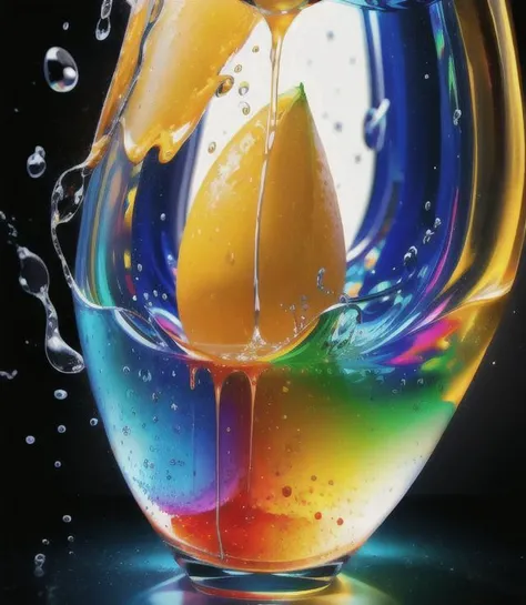 abstract, photorealistic, Food fruit LIQUID SPLASH, 3D BEEPLE STYLE, 8 k, 32 k, HDR, realistic,