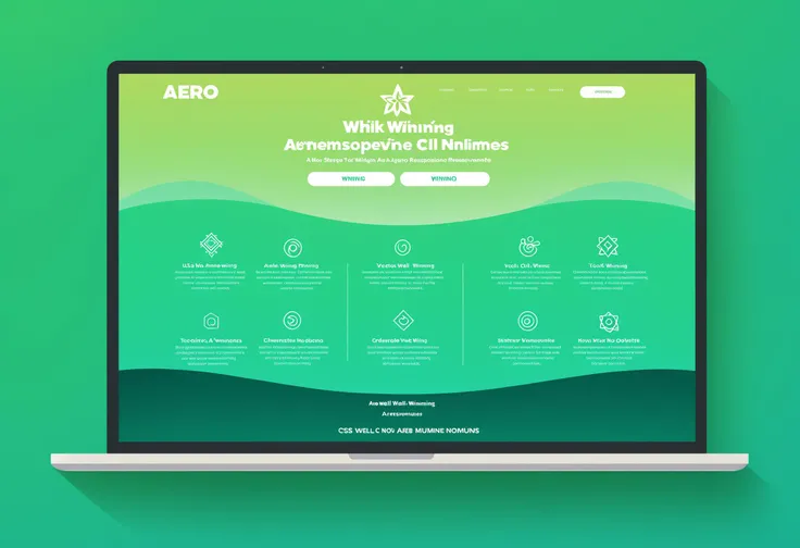 UI-UX Style, a website layout, Anime website, single page, vector art, green gradient theme, responsive, bootstrap and CSS compatible, aero elements, no humans, extremely well designed, award winning, cinematic advertising, masterpiece, best quality, <lora:UiUX-SDXL:0.5>