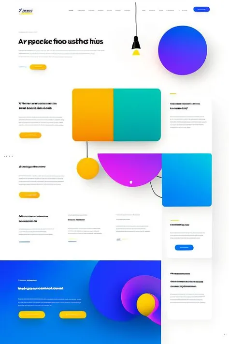 a website layout, introducing pendant lighting products, modern, gradient color, white background, UI-UX Style, CSS compatible, aero elements <lora:UI-UX:1>,