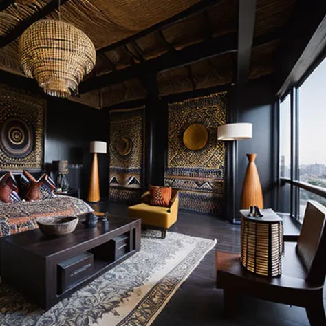 <lyco:African_style_interior_design_Sa_May:1.0> Africans room