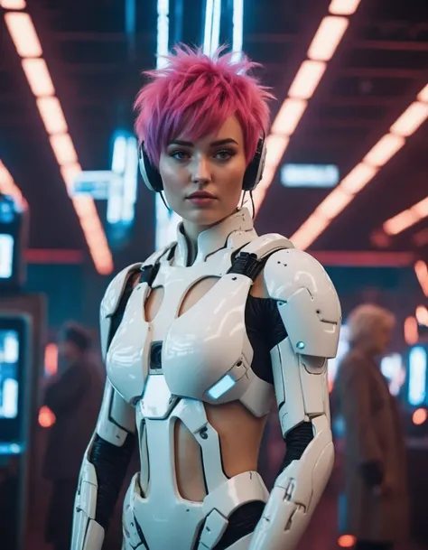 cinematic photo a ((ohwx woman)) , ai artichoke : 0 by otto dix and greg rutkowski uhr/fjord william morris elvgren future design concept of futuristic sci - fi cyberpunk 2077 ghost in the shell movie<lora:kaitlyndever_dh128_v1:1.1> . 35mm photograph, film, bokeh, professional, 4k, highly detailed