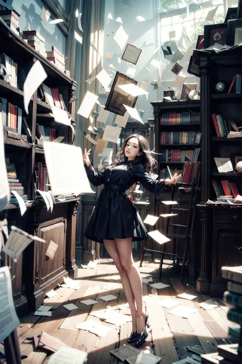 1girl, in an old library, books floating, books flying around, magic circle at the back,
 <lora:libbg_v16:0.4> lib_bg,  <lora:slg_v30:0.4> slg, <lora:MagicalCircle_Sora:0.8>  <lora:Concept - Paper Explosion:0.7> books flying in the air,