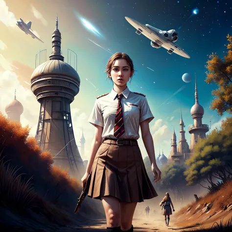 Masterpiece, beautiful 20yo student girl walking in retrofuturistic paradise ciyty , crowd of people, short brown hair, blue eyes, black skirt school uniform, white shirt, red scout tie, (white shining background:1), highly detailed,sovietpunkai<lora:SovietPunkAIv2:0.3>,
abstract dream, space, intricate, grand scale, alone, cinematic film still, insane detail, sharp focus, depth of field, realistic lighting, (realistic perspective), complex, (multiple subjects), 4k HDR,<lora:add_detail:0.5>,<lora:more_details:0.25>,<lora:FantasyWorldV1:0.25>,