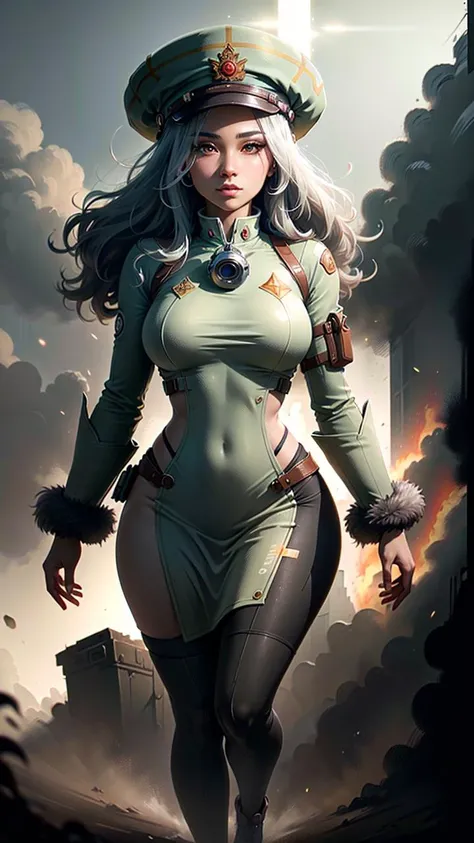 ((Best quality)), ((masterpiece)), (highly detailed:1.3), 3D,beautiful Soviet Bond girl, russian hat,long fur coat,HDR (High Dynamic Range),Ray Tracing,NVIDIA RTX,Super-Resolution,Unreal 5,Subsurface scattering,PBR Texturing,Post-processing,Anisotropic Filtering,Depth-of-field,Maximum clarity and sharpness,Multi-layered textures,Albedo and Specular maps,Surface shading,Accurate simulation of light-material interaction,Perfect proportions,Octane Render,Two-tone lighting,Low ISO,White balance,Rule of thirds,Wide aperature,8K RAW,Efficient Sub-Pixel,sub-pixel convolution,luminescent particles,light scattering,Tyndall effect, <lora:SovietPunkAIv2:0.8>