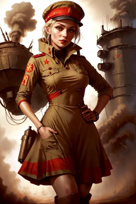 <lora:SovietPunkAIv2:.85> SovietPunkAI dress on a woman
