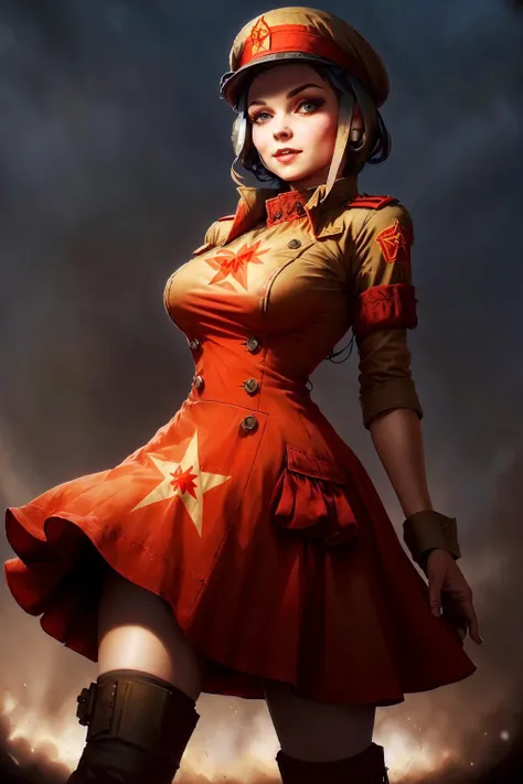 <lora:SovietPunkAIv2:.85> SovietPunkAI dress on a woman