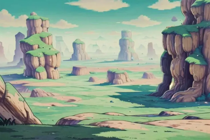 best quality, masterpiece, (no humans), grass,plateau,nature, brown ground <lora:breakwasteland_v0_7_dadap-000050:1>