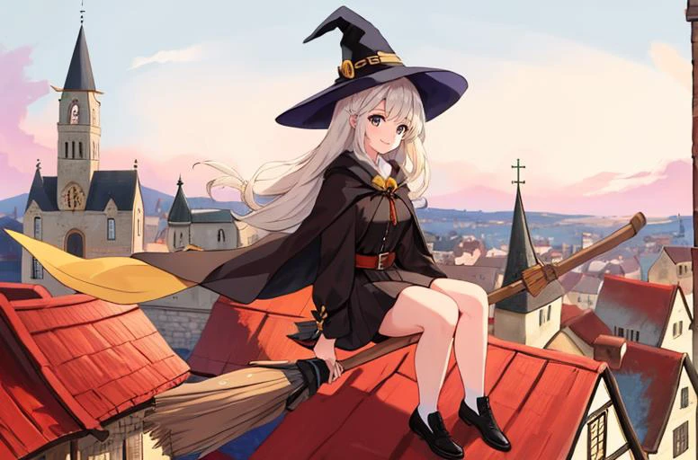 (((put a broomstick between knees))),Masterpiece,(Best Quality:1.4),(Perfect Anatomy:1.4),High Quality,Very High Resolution,Super Detailed,Large File Size,Full Color,Detailed,8k,4k,High Resolution,Symmetrical,Exceptional,Best Aesthetics,New,Latest,Highly Detailed,Detailed Beautiful Face and Eyes,Highly Detailed Body,Highly Detailed Hair,position of anteversion,
1 Girl,BREAK Floating in the sky,in the air,in the sky,flying,whole body,cute,beautiful,witch,witch hat,on top of medieval europe townscape,from below,top of the town,
smiling,detailed brush,<lora:lightup_brightness_v100:0.7>,