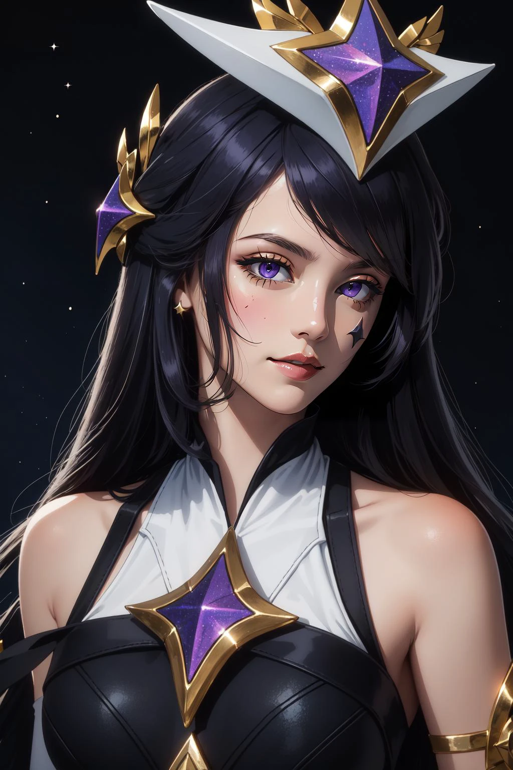 (masterpiece, best quality), intricate details,
1girl, <lora: Star_Guardian_Syndra:0.8> star guardian syndra,
<lora:abstractFemalePortraits_v1:0.8> pxint, portrait,