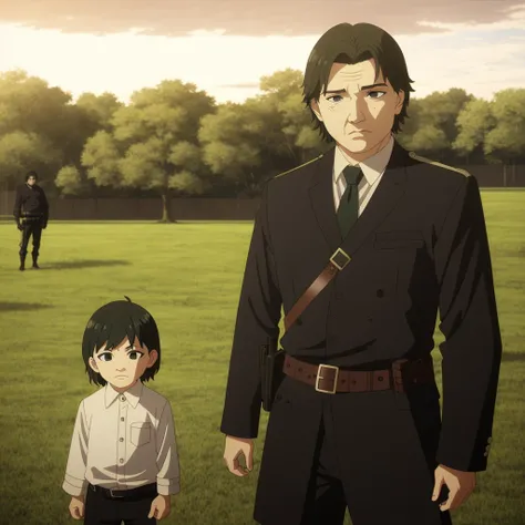 Pedro Pascal guarding a small child <lora:SpyFamily:0.55>