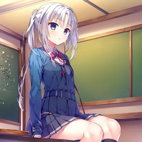 masterpiece, best quality, 1 girl, nanami, school uniforms, classroom, sitting,  <lora:vitb:0.5>, <lora:fn:0.8>, long hair, cute, aaaa,