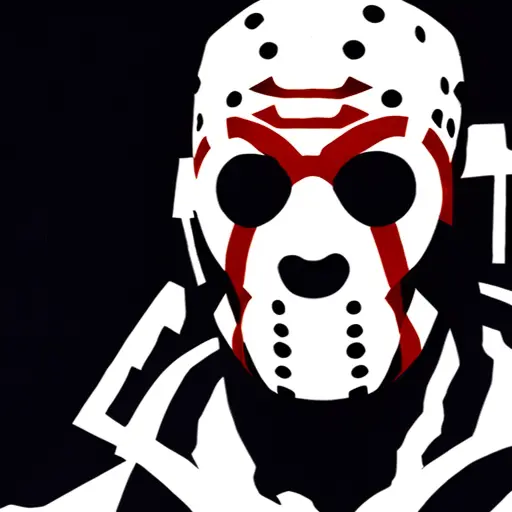 Jason Voorhees, black and red color scheme, sinCity_iamYork