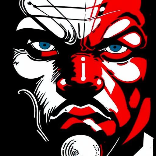 Full-face Portrait of Leonardo Dicaprio, red and black color scheme, sinCity_iamYork
