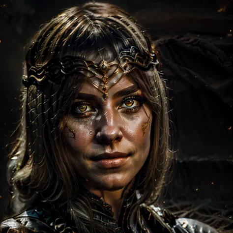 1girl, queen marika the eternal, elden ring, imperious facial expression, superiority, light smile, looking at viewer, flames, simple background, <lora:Queen Marika-v1.2.1-lc:1.1>, <lora:dark souls4:0.4>