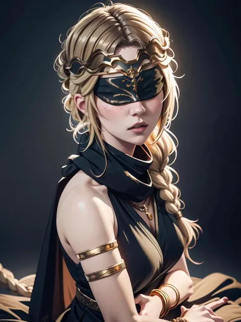 (masterpiece),(high quality),(highres),(portrait),gorgeous lighting,(extremely detailed),close up,4k,(colorful),dark fantasy,Queen Marika,upper body,(face focus),1girl,medium breasts,blonde hair,jewelry,long hair,solo,yellow eyes,bracelet,necklace,parted lips,circlet,armlet,pelvic curtain,braid,action dynamic scenery,outdoors,hair tied,(blindfolded),covered eyes,blur background,absurdres,glossy lips,milky white skin,a woman with long hair and a scarf,artwork in the style of guweiz,detailed digital anime art,stunning character art,stunning anime face portrait,fanart best artstation,beautiful anime portrait,guweiz,trending on artstation pixiv,detailed anime character art,guweiz on artstation pixiv,trending artgerm,beautiful anime artwork,<lora:Queen Marika-v1.2.1-lc:0.8>,<lora:blindfold_lora01:0.8>,(blindfold),