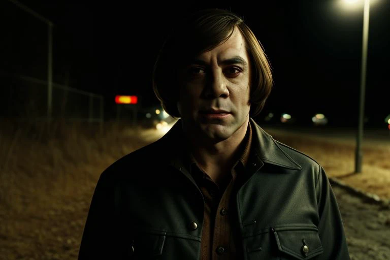 Chigurh, realistic face,f/1.4,portrait,photo,hyperdetailed, dark, night,eerie,
Chigurh, short_hair, open_mouth, brown_hair, shirt, male_focus, outdoors, blood, looking_up, pocket, realistic, breast_pocket
,<lora:Chigurh_v1:1>
