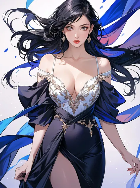 1girl, solo,(close-up),perfect breasts,open_clothes,thigh gap,off-shoulder,
black_hair,dress, long_hair, best illumination, detailed cloth texture, 
(deep abstract background),
(masterpiece,best quality,ultra high res,photorealistic:1.4),
<lora:GoodHands-vanilla:1.5>