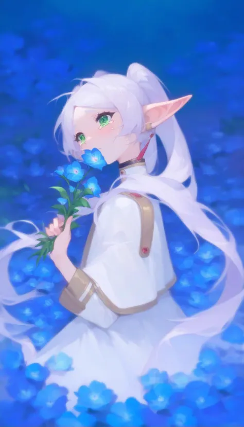 score_9, score_8_up, score_7_up, score_6_up, source anime,
nereirfpnxl, frieren, flower, pointy ears, blue flower, tears, green eyes, holding flower, holding, elf, long hair, bouquet, twintails, from side
<lora:frieren_nereirfpnxl_pony:1>