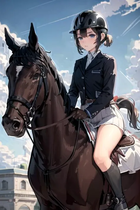 ((masterpiece,Highest quality)),((Perfect hands, Perfect Legs, Perfect Anatomy)), Kitasan Black umamusume, Horse's ears, short hair, Striped Hair, hair ornaments, Medium chest, Horse tail, alone, Laughing with your mouth open, Looking at the audience,